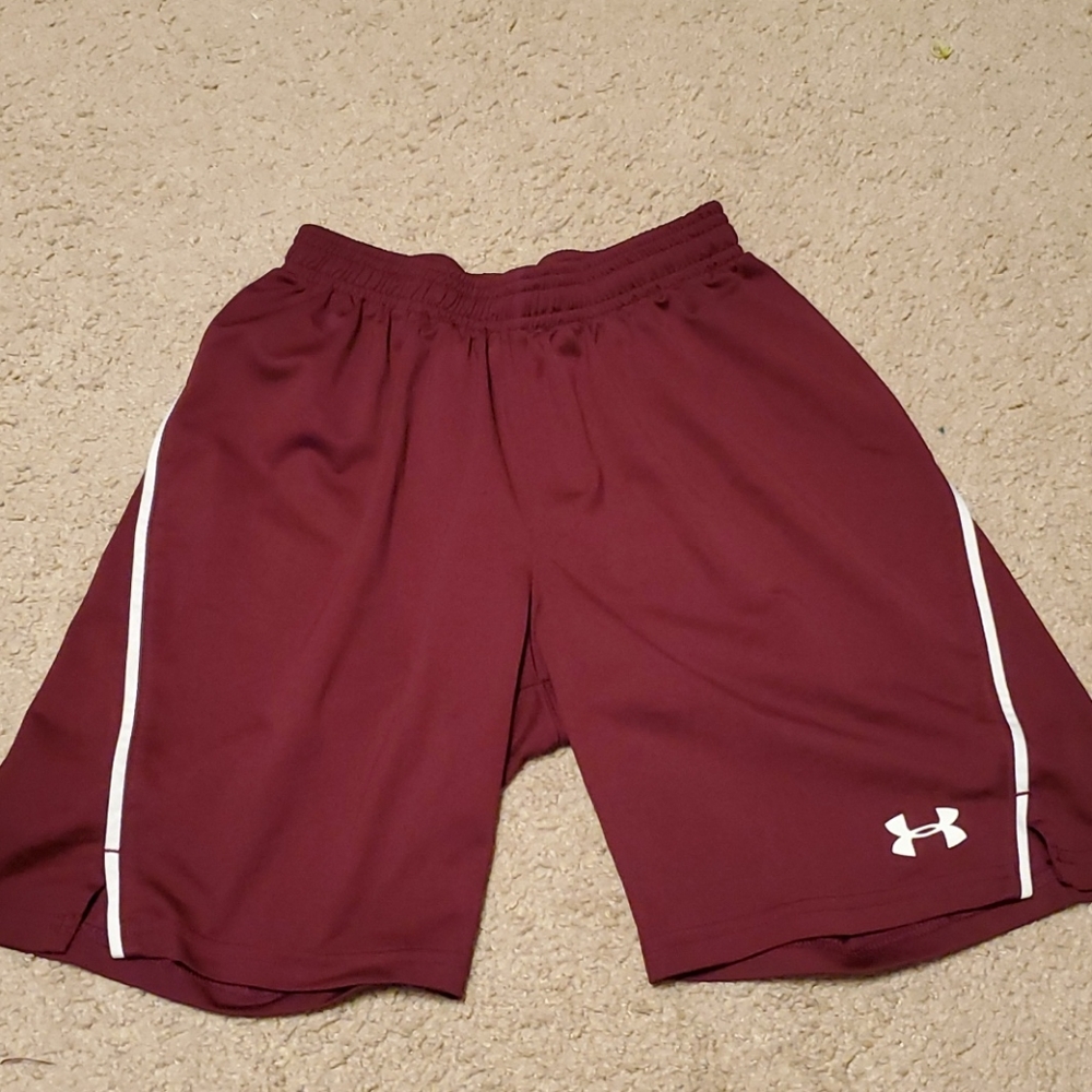 Under Armour youth medium maroon shorts
